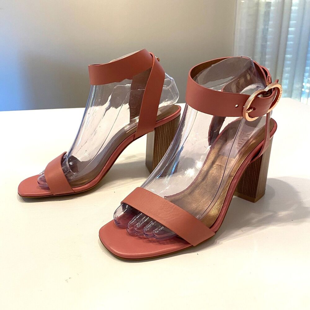 Ted Baker‎ London Milly Women's Pink Block Heels Sandals EU Size 38.5 US Size 8